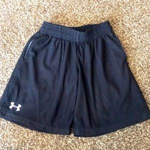 Boys under aurmor shorts. Black. Size youth medium.